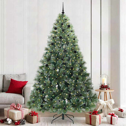 Kunstkerstboom Met 300 Led Met Standaard Groen Pe En Pvc Wit 240 cm