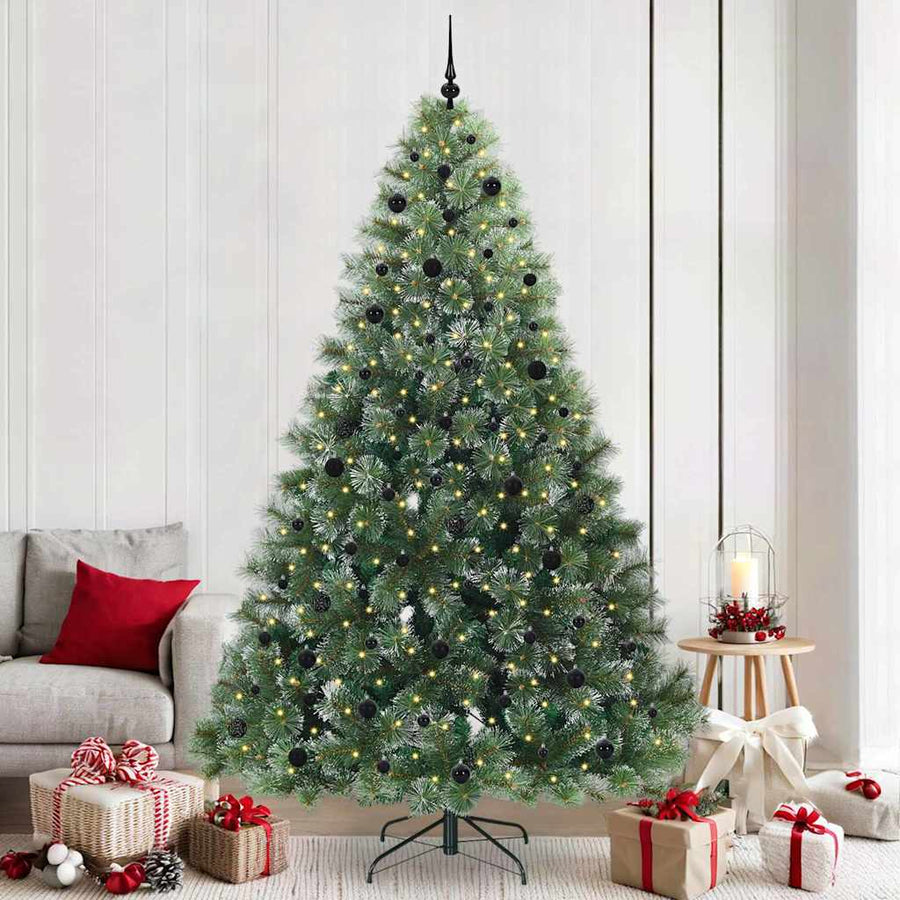 Kunstkerstboom Met 300 Led Met Standaard Groen Pe En Pvc Wit 240 cm
