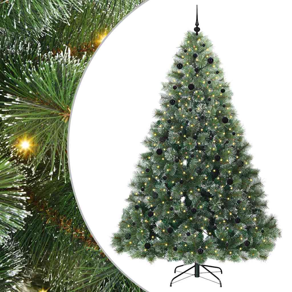 Kunstkerstboom Met 300 Led Met Standaard Groen Pe En Pvc Wit 240 cm