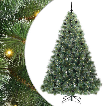 Kunstkerstboom Met 300 Led Met Standaard Groen Pe En Pvc Wit 240 cm