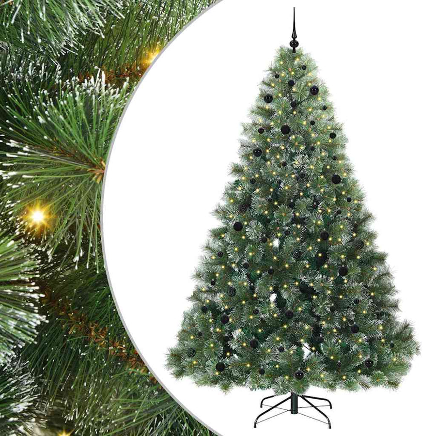 Kunstkerstboom Met 300 Led Met Standaard Groen Pe En Pvc Wit 240 cm