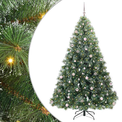 Kunstkerstboom Met 300 Led Met Standaard Groen Pe En Pvc Wit 240 cm