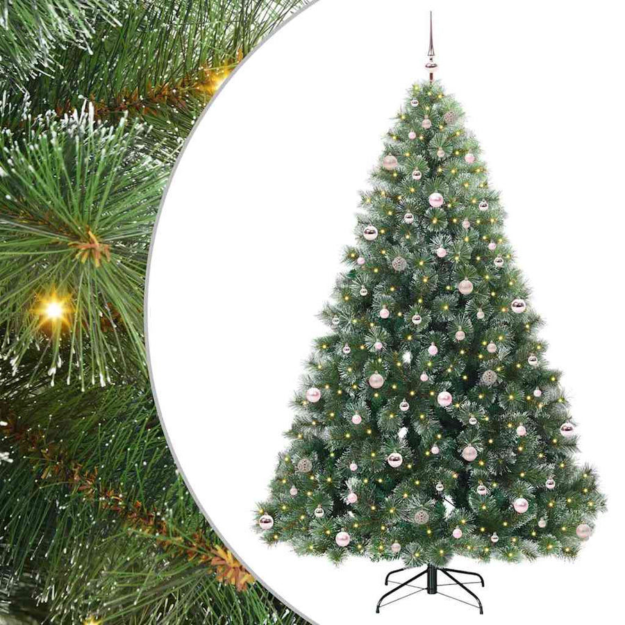 Kunstkerstboom Met 300 Led Met Standaard Groen Pe En Pvc Wit 240 cm