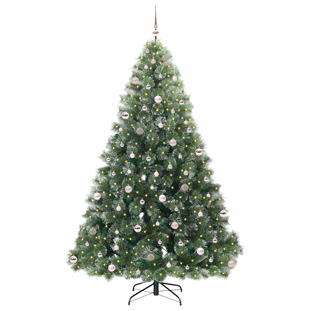 Kunstkerstboom Met 300 Led Met Standaard Groen Pe En Pvc Wit 240 cm