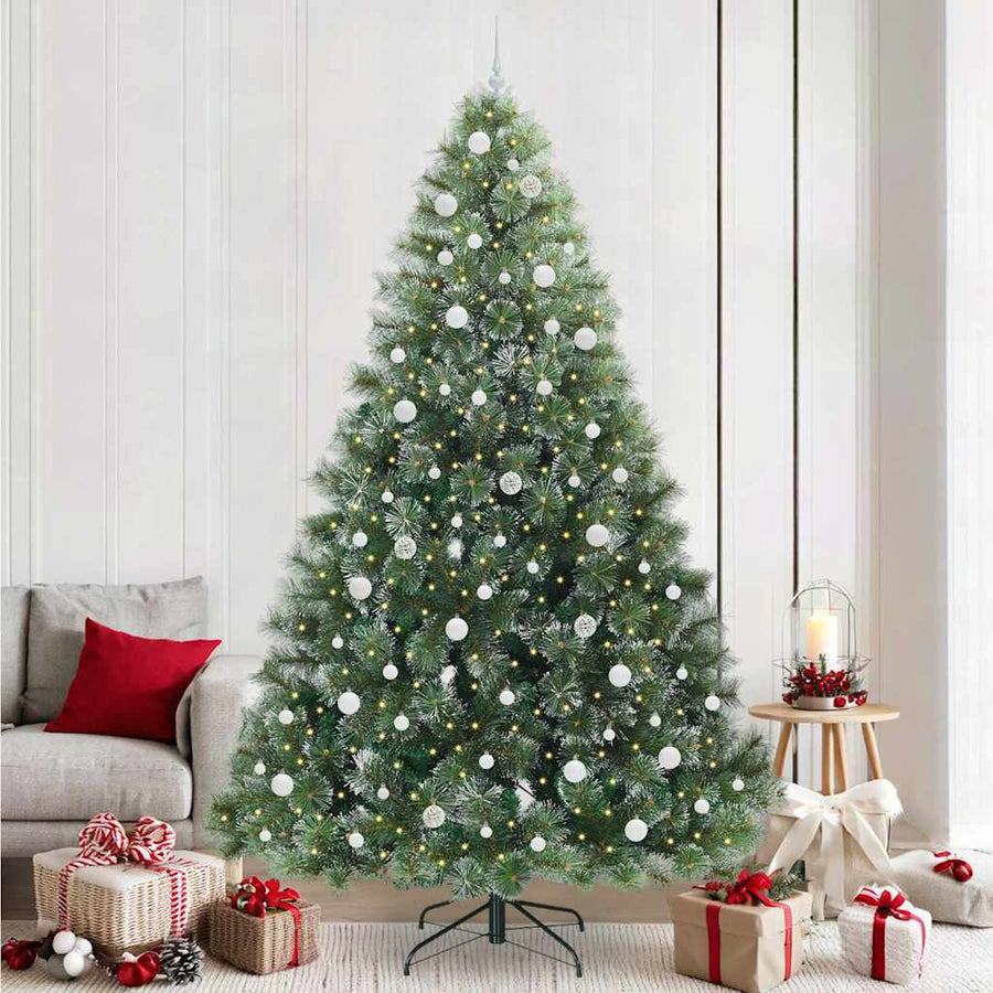 Kunstkerstboom Met 300 Led Met Standaard Groen Pe En Pvc Wit 240 cm