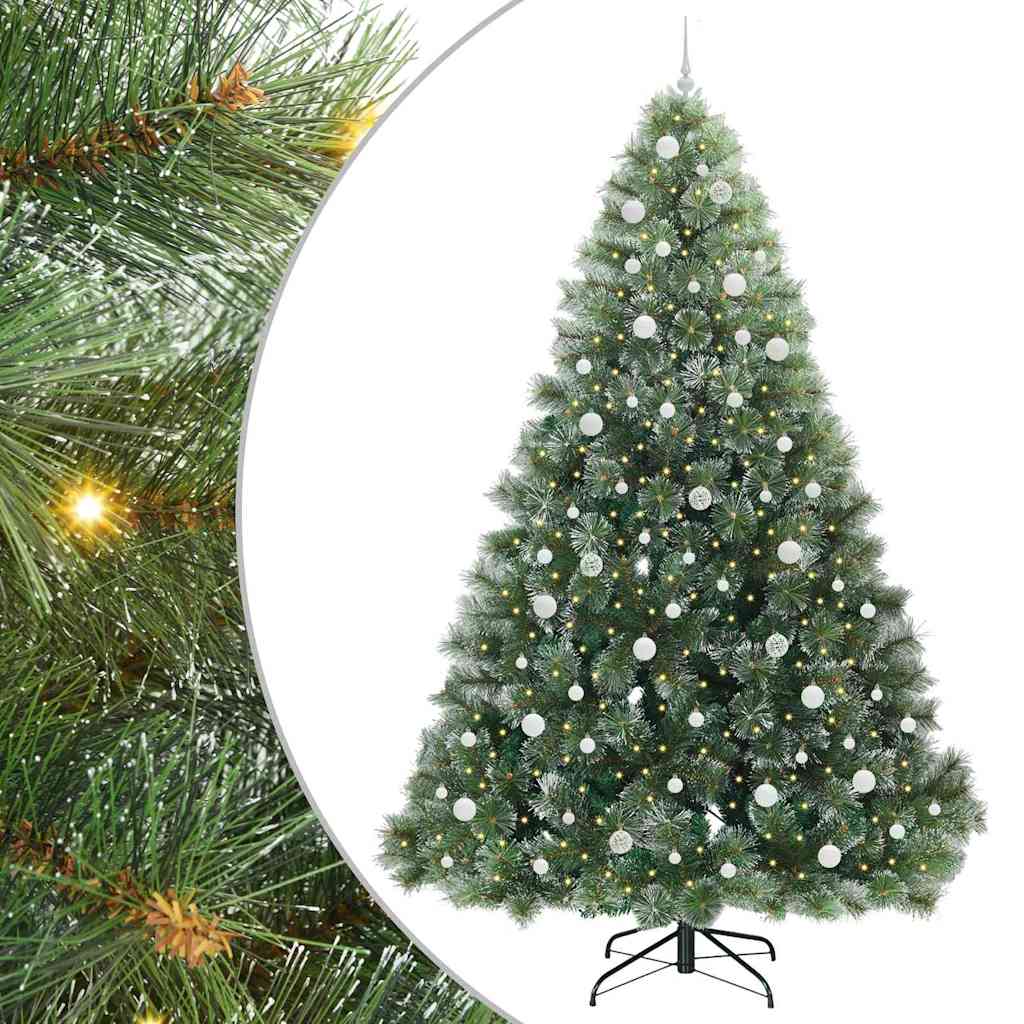 Kunstkerstboom Met 300 Led Met Standaard Groen Pe En Pvc Wit 240 cm
