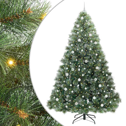 Kunstkerstboom Met 300 Led Met Standaard Groen Pe En Pvc Wit 240 cm