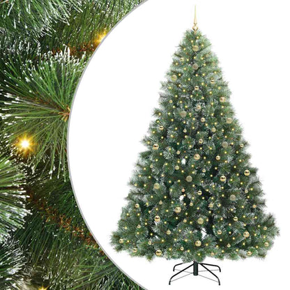 Kunstkerstboom Met 300 Led Met Standaard Groen Pe En Pvc Wit 240 cm