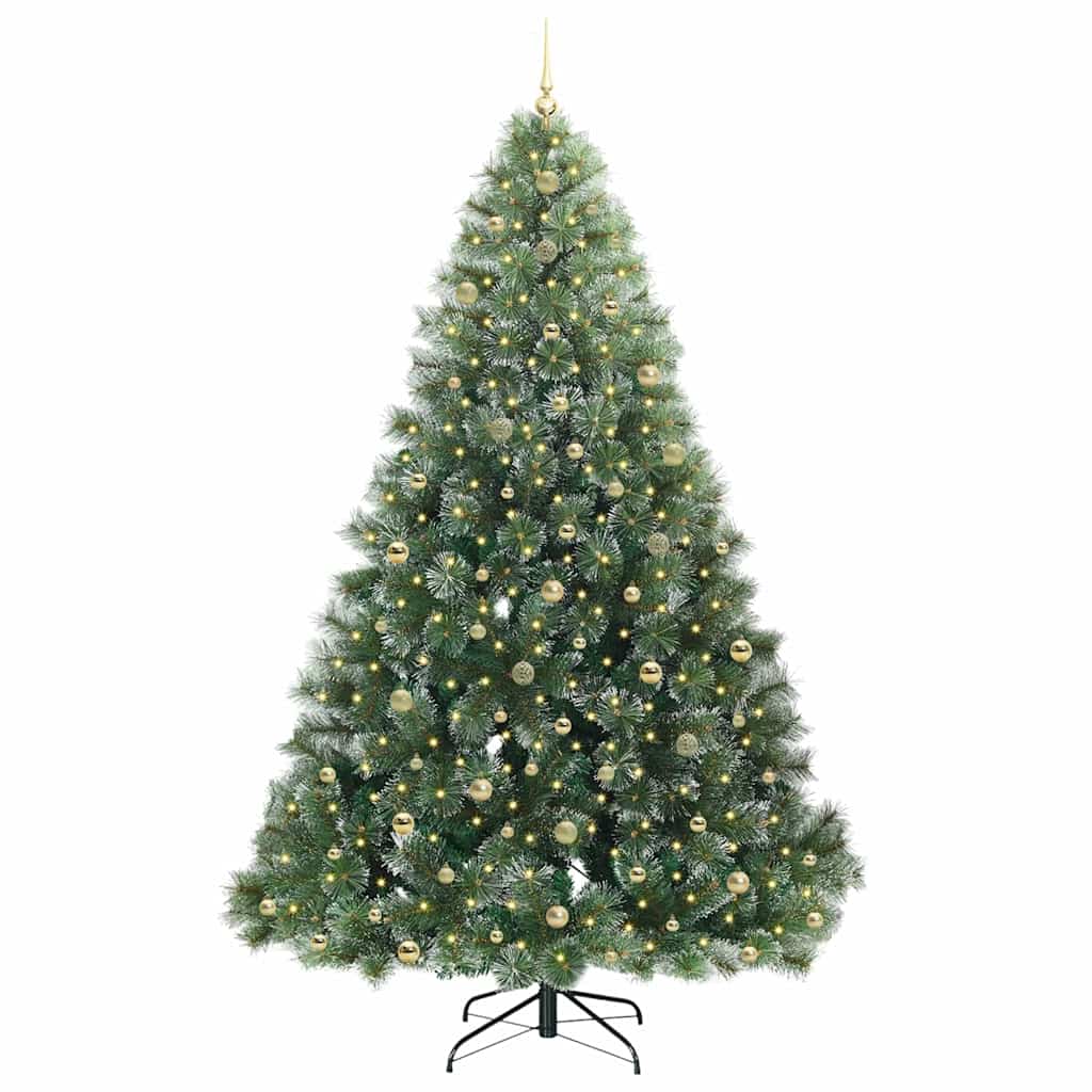 Kunstkerstboom Met 300 Led Met Standaard Groen Pe En Pvc Wit 240 cm