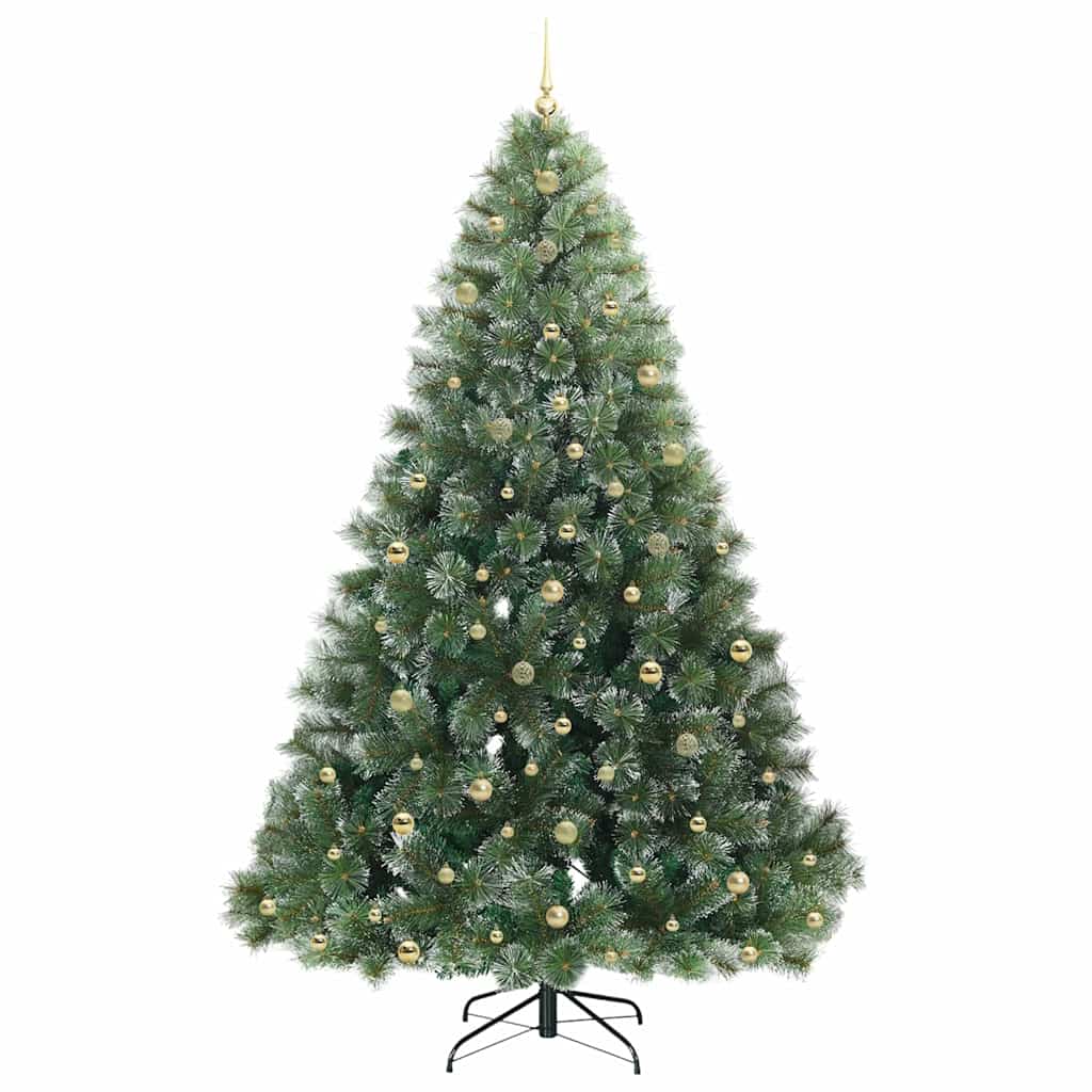 Kunstkerstboom Met 300 Led Met Standaard Groen Pe En Pvc Wit 240 cm