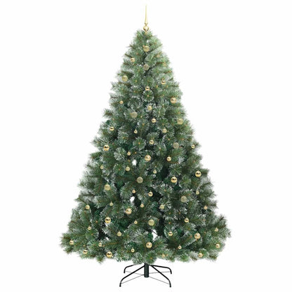 Kunstkerstboom Met 300 Led Met Standaard Groen Pe En Pvc Wit 240 cm
