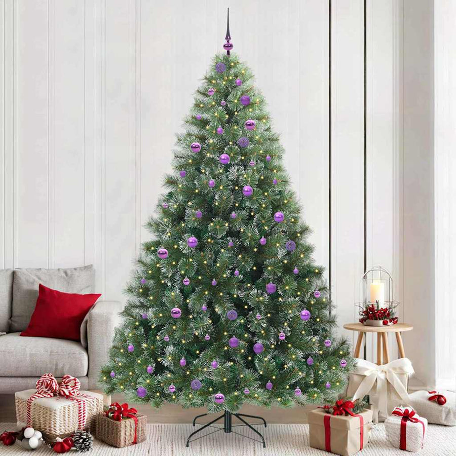 Kunstkerstboom Met 300 Led Met Standaard Groen Pe En Pvc Wit 240 cm