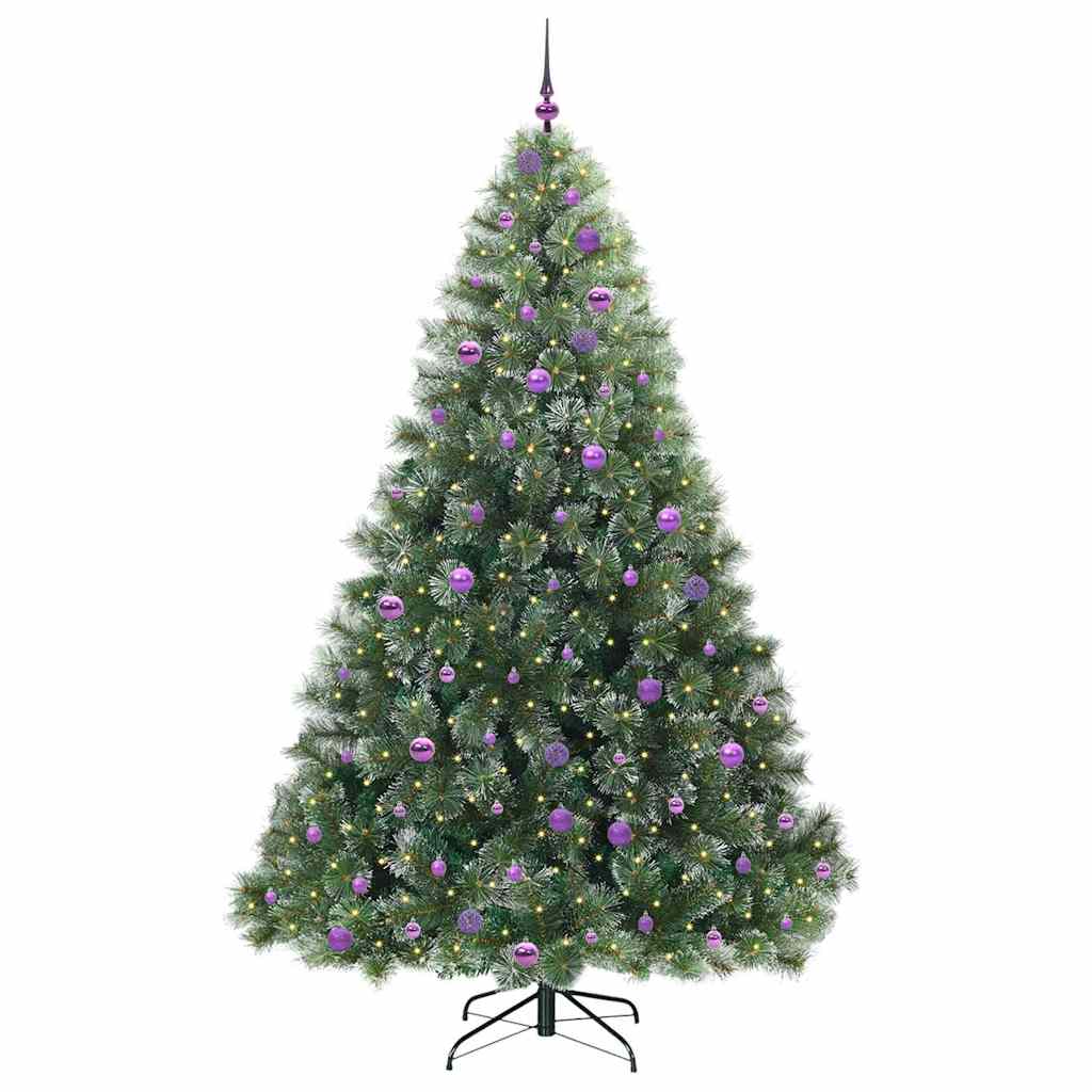 Kunstkerstboom Met 300 Led Met Standaard Groen Pe En Pvc Wit 240 cm