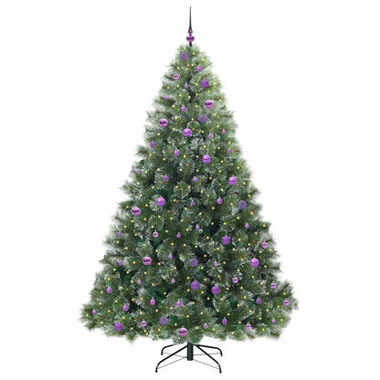 Kunstkerstboom Met 300 Led Met Standaard Groen Pe En Pvc Wit 240 cm