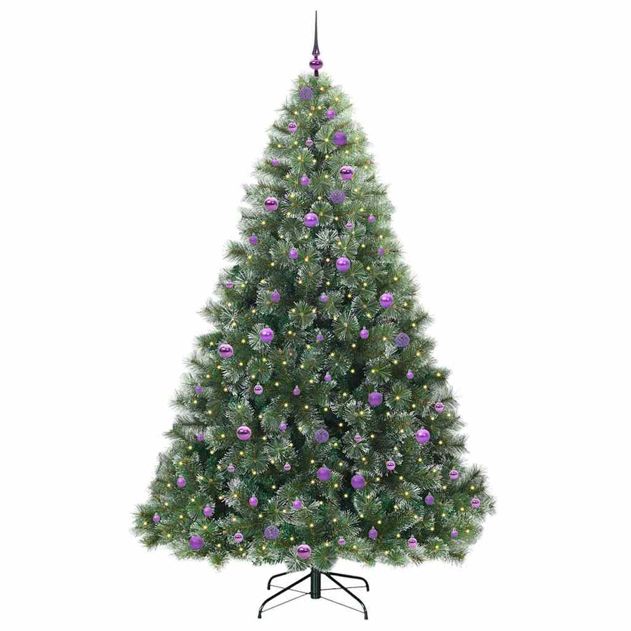 Kunstkerstboom Met 300 Led Met Standaard Groen Pe En Pvc Wit 240 cm