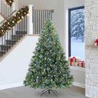 Artificial Christmas Tree With 300 Led With Stand Green Pe And Pvc White 240 cm