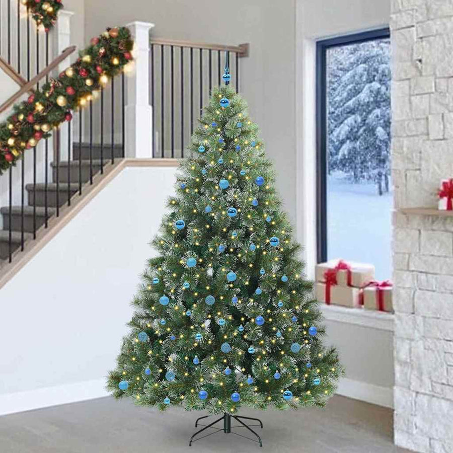Kunstkerstboom Met 300 Led Met Standaard Groen Pe En Pvc Wit 240 cm