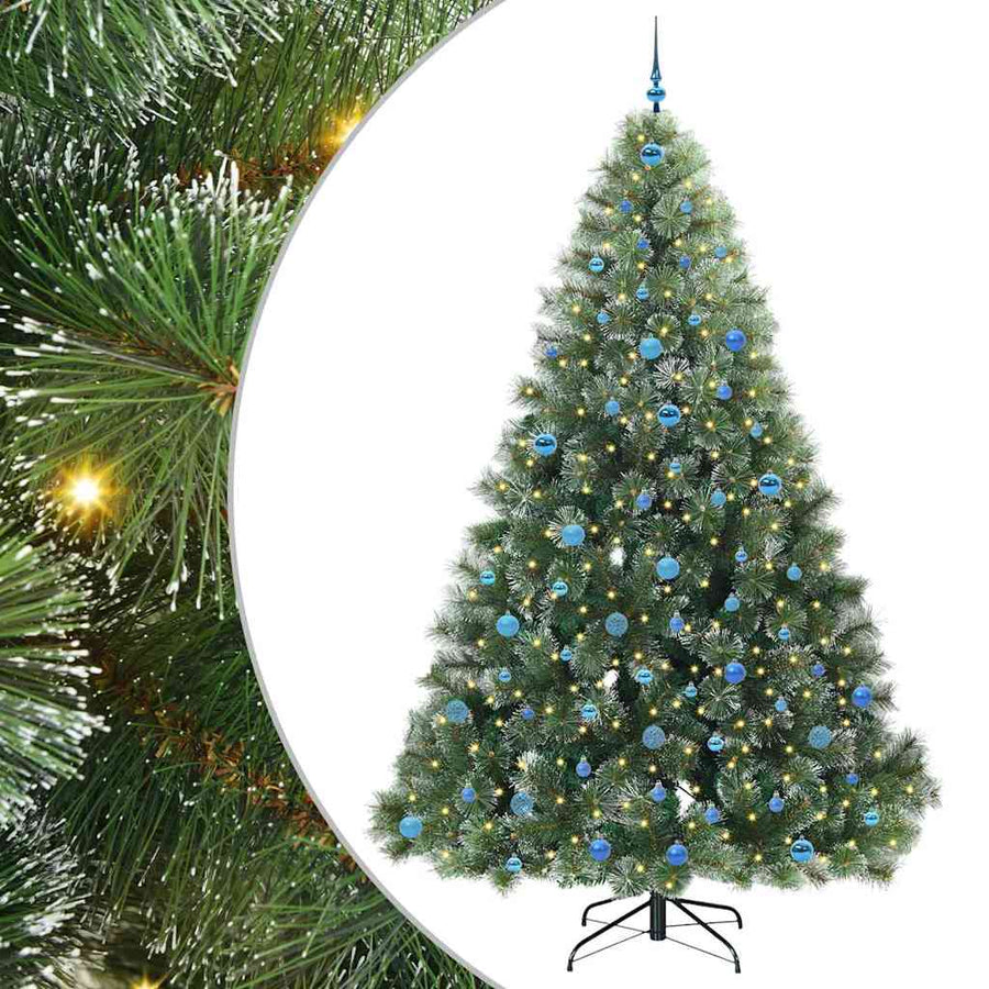 Kunstkerstboom Met 300 Led Met Standaard Groen Pe En Pvc Wit 240 cm