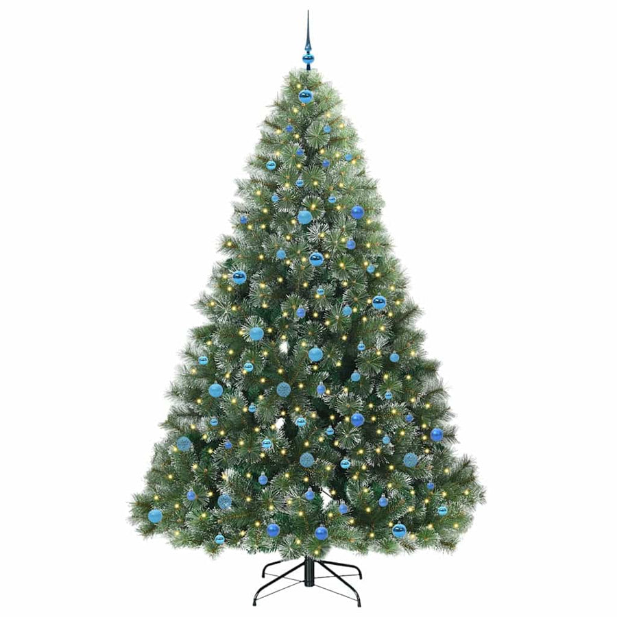 Kunstkerstboom Met 300 Led Met Standaard Groen Pe En Pvc Wit 240 cm
