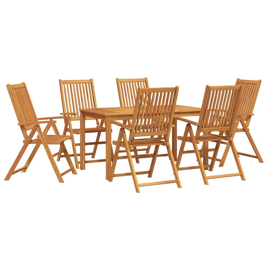 Tuin eettafelset 7 pcs Bruin Massief Acaciahout