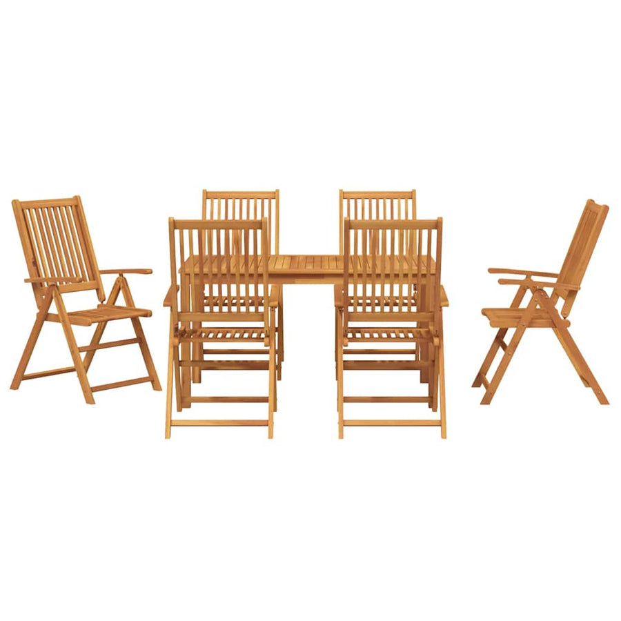 Tuin eettafelset 7 pcs Bruin Massief Acaciahout