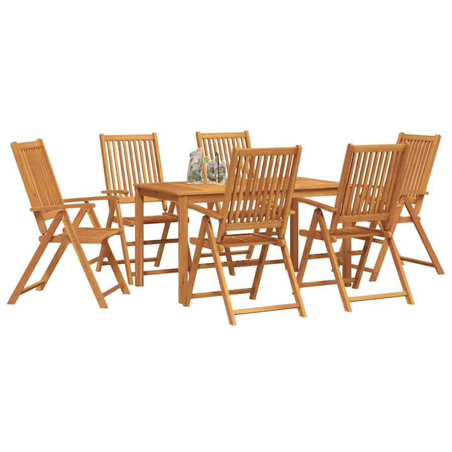 Tuin eettafelset 7 pcs Bruin Massief Acaciahout