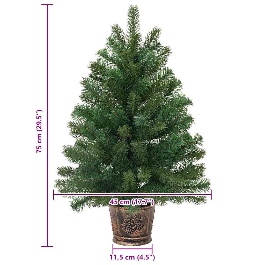 Kunstkerstboom met standaard Groen 75 cm PVC, PE en staal