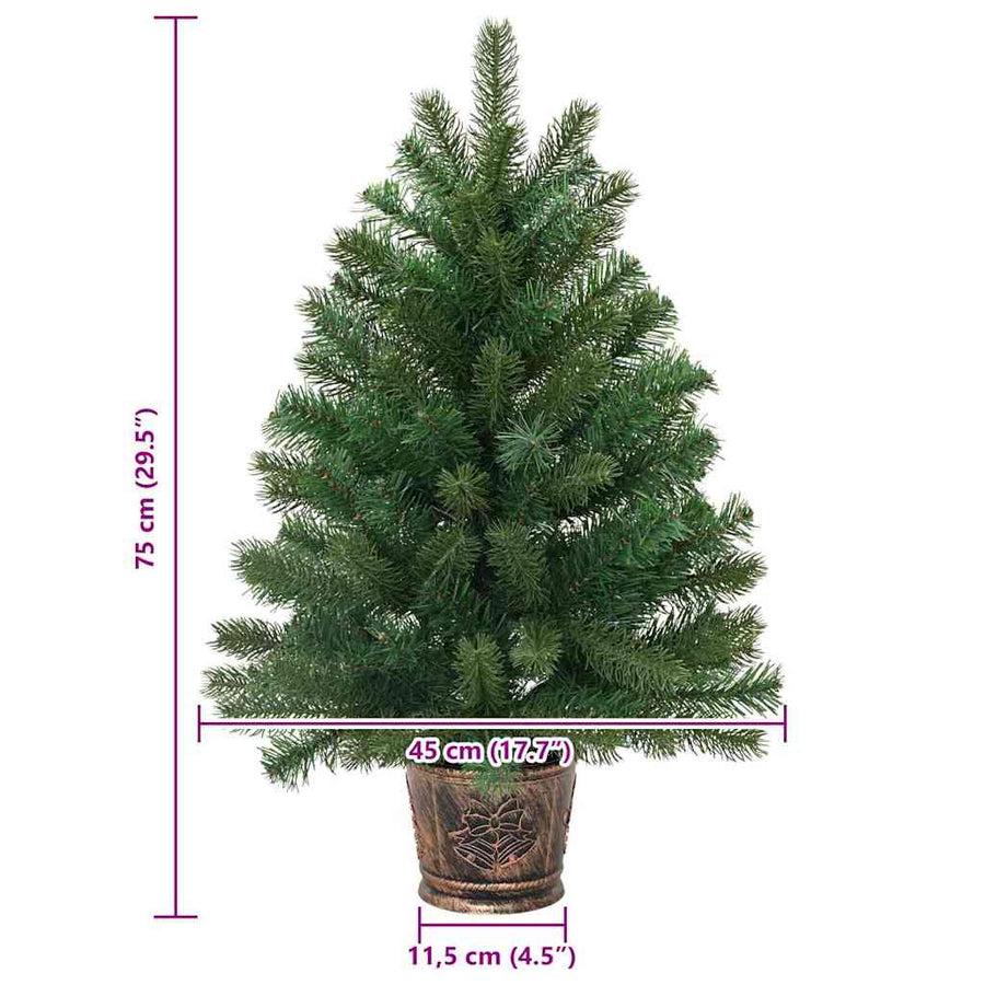 Kunstkerstboom met standaard Groen 75 cm PVC, PE en staal