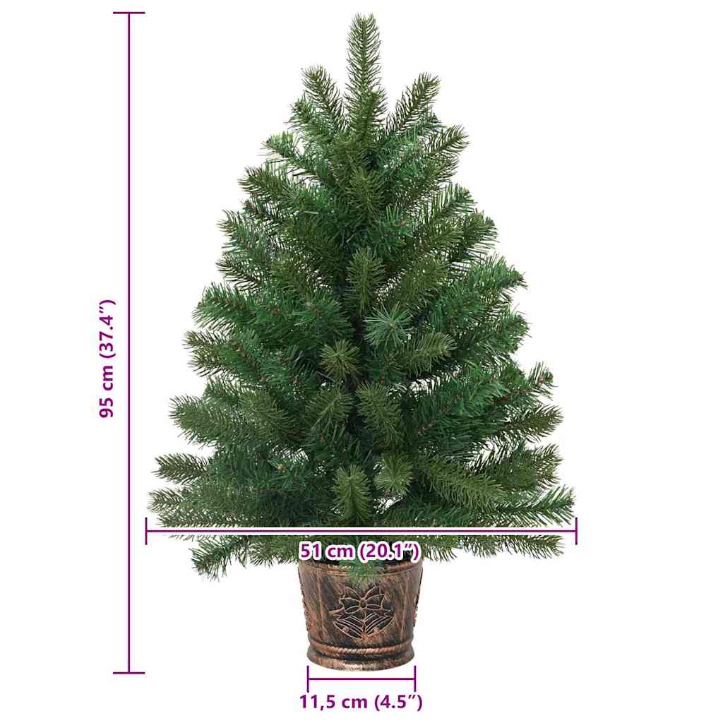 Kunstkerstboom met standaard Groen 95 cm PVC, PE en staal