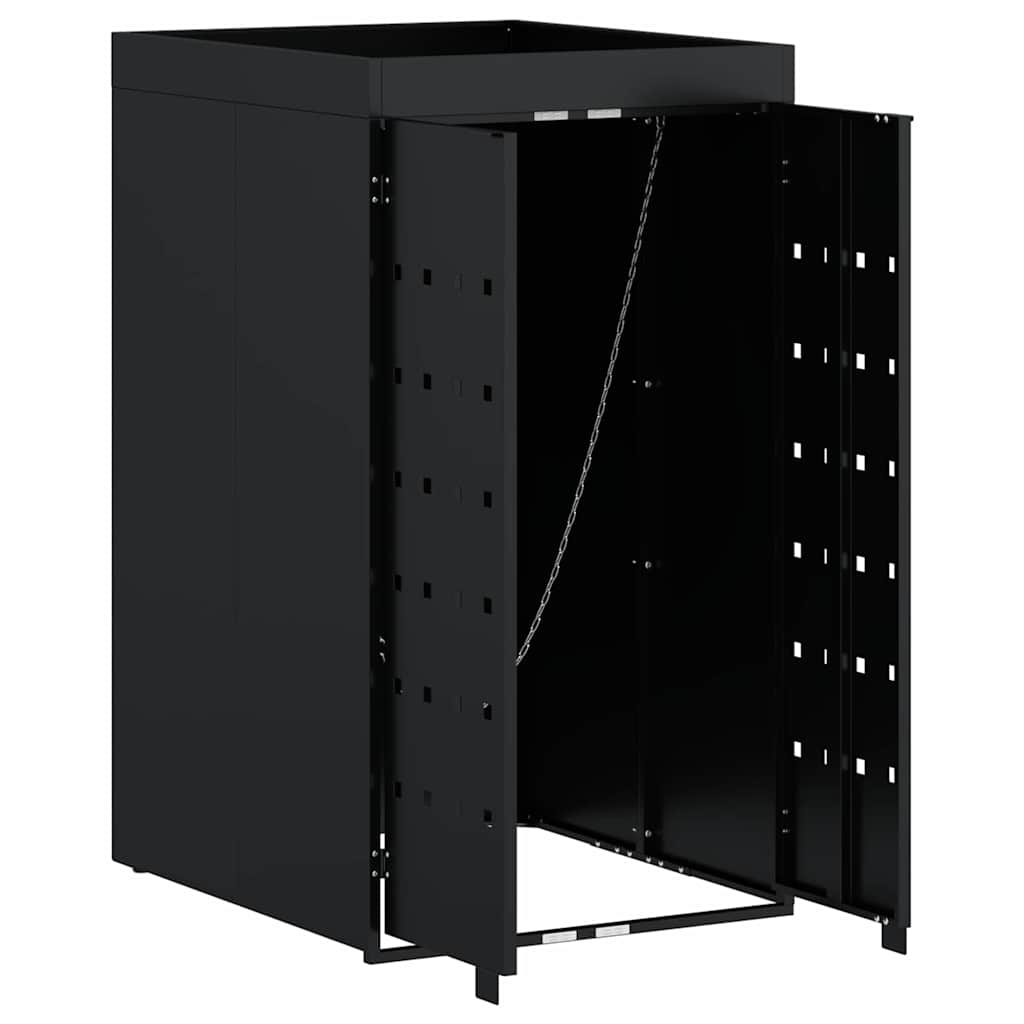 Zwenkwagen Opslag met Plantenbakdak voor Enkel 240L Bak Zwart