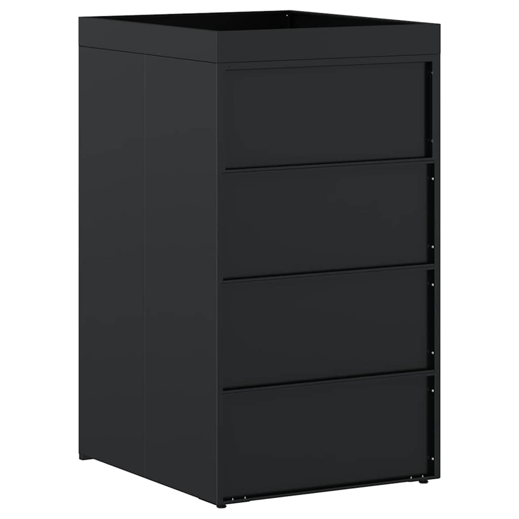 Zwenkwagen Opslag met Plantenbakdak voor Enkel 240L Bak Zwart