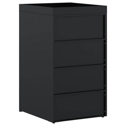 Zwenkwagen Opslag met Plantenbakdak voor Enkel 240L Bak Zwart