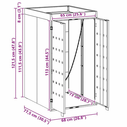 Zwenkwagen Opslag met Plantenbakdak voor Enkel 240L Bak