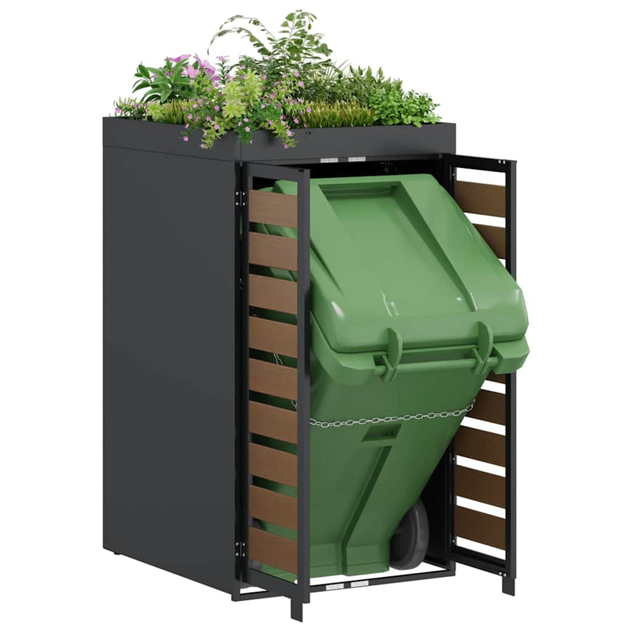 Afvalcontaineropslag met plantenbakdak voor 240L container