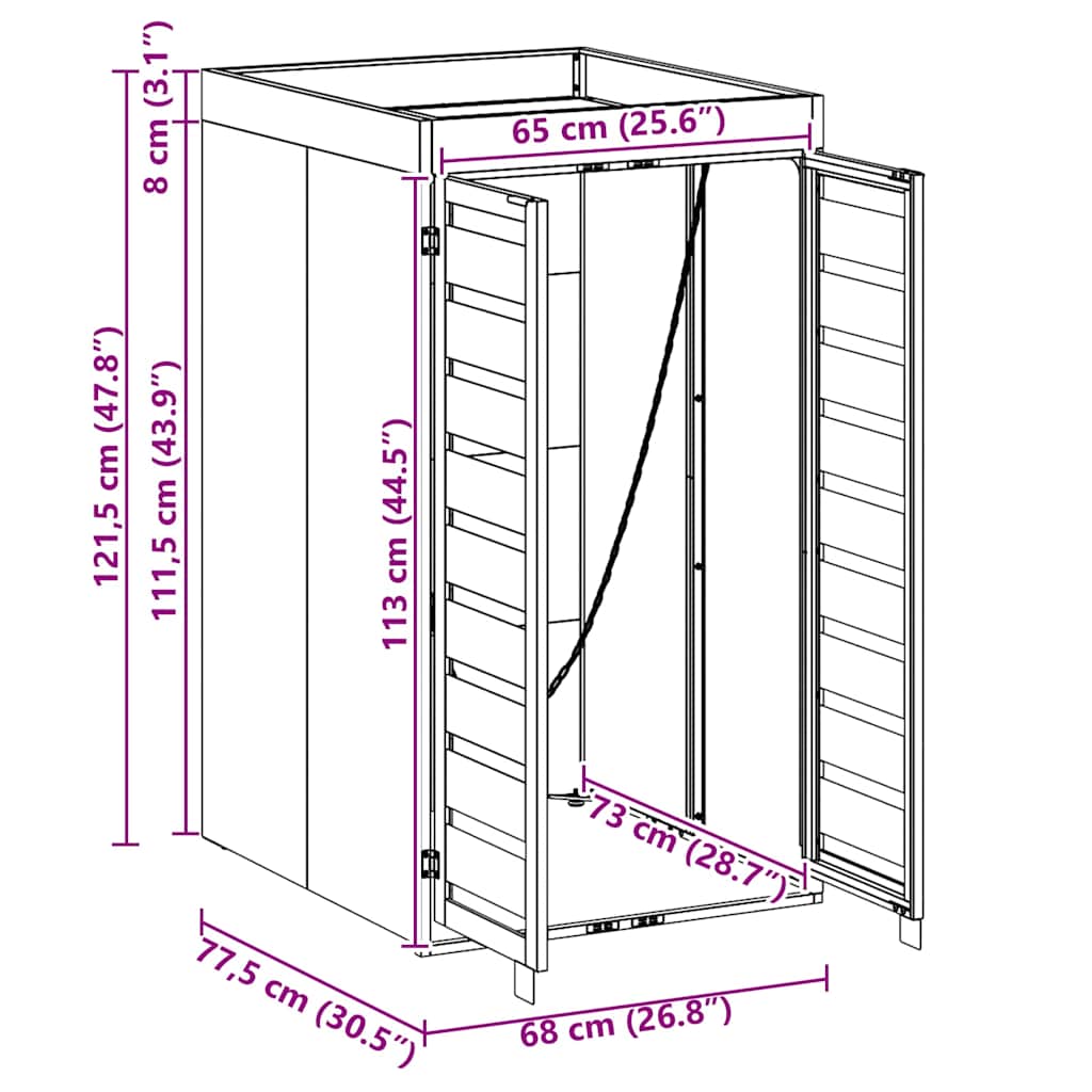 Afvalcontaineropslag met plantenbakdak voor 240L container