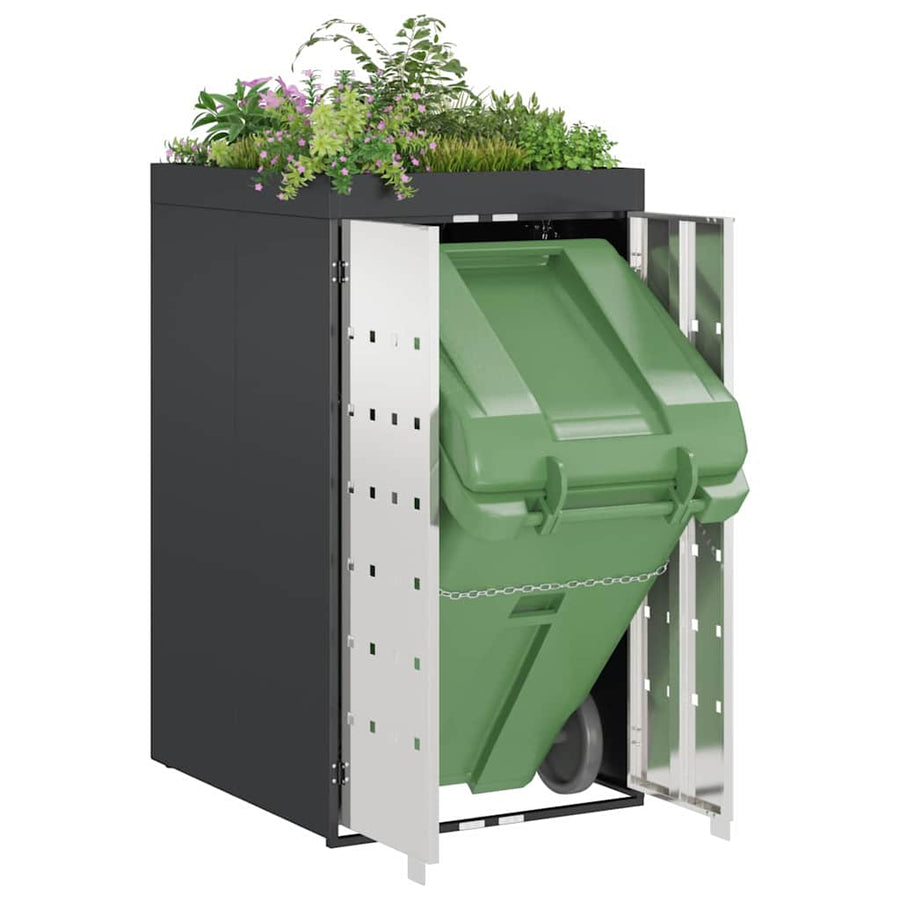 Afvalcontaineropslag met plantenbakdak voor 240L container