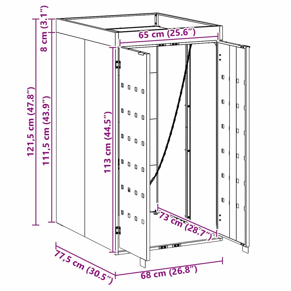 Afvalcontaineropslag met plantenbakdak voor 240L container