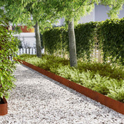 Gazonrand 30 stuks 20x103 cm staal roestkleurig