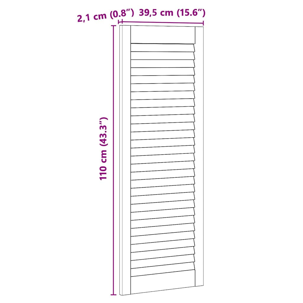 Kastdeur Anders Bruin 110 x 39.5 x 2.1 cm Massief grenenhout