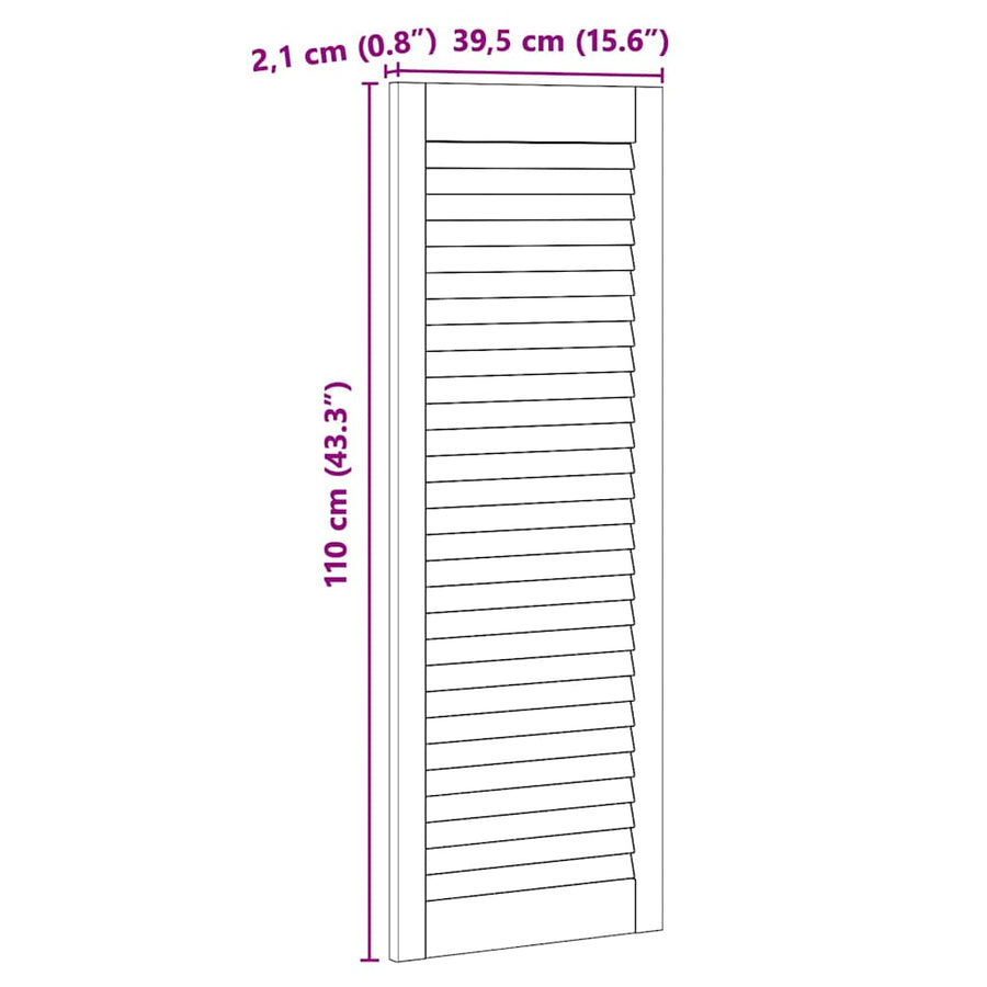 Kastdeur Anders Bruin 110 x 39.5 x 2.1 cm Massief grenenhout
