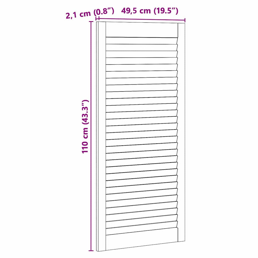 Kastdeur Other Bruin 110 x 49.5 x 2.1 cm Massief grenenhout