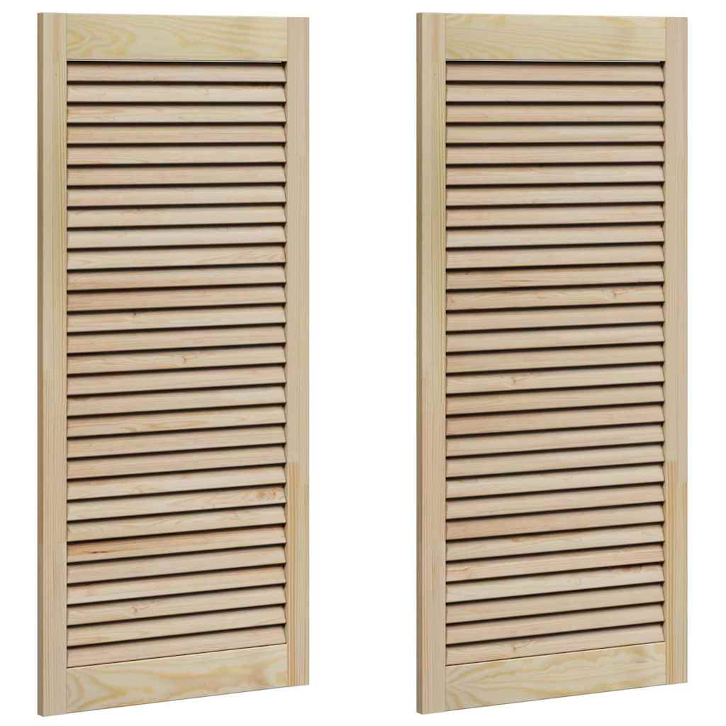 Kastdeuren 2 pcs Bruin 110 x 49.5 x 2.1 cm Massief grenenhout
