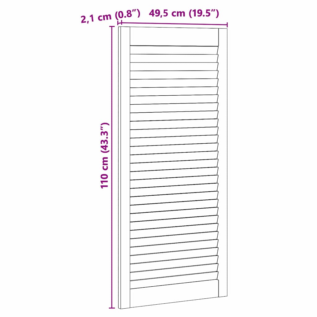 Kastdeuren 2 pcs Bruin 110 x 49.5 x 2.1 cm Massief grenenhout