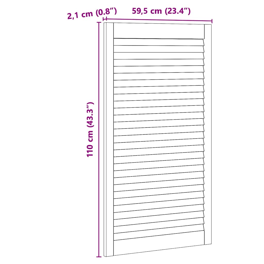 Kastdeur Anders Bruin 110 x 59.5 x 2.1 cm Massief grenenhout