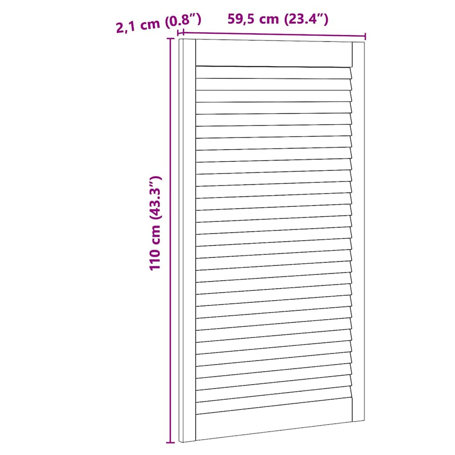 Kastdeuren 2 pcs Bruin 110 x 59.5 x 2.1 cm Massief grenenhout