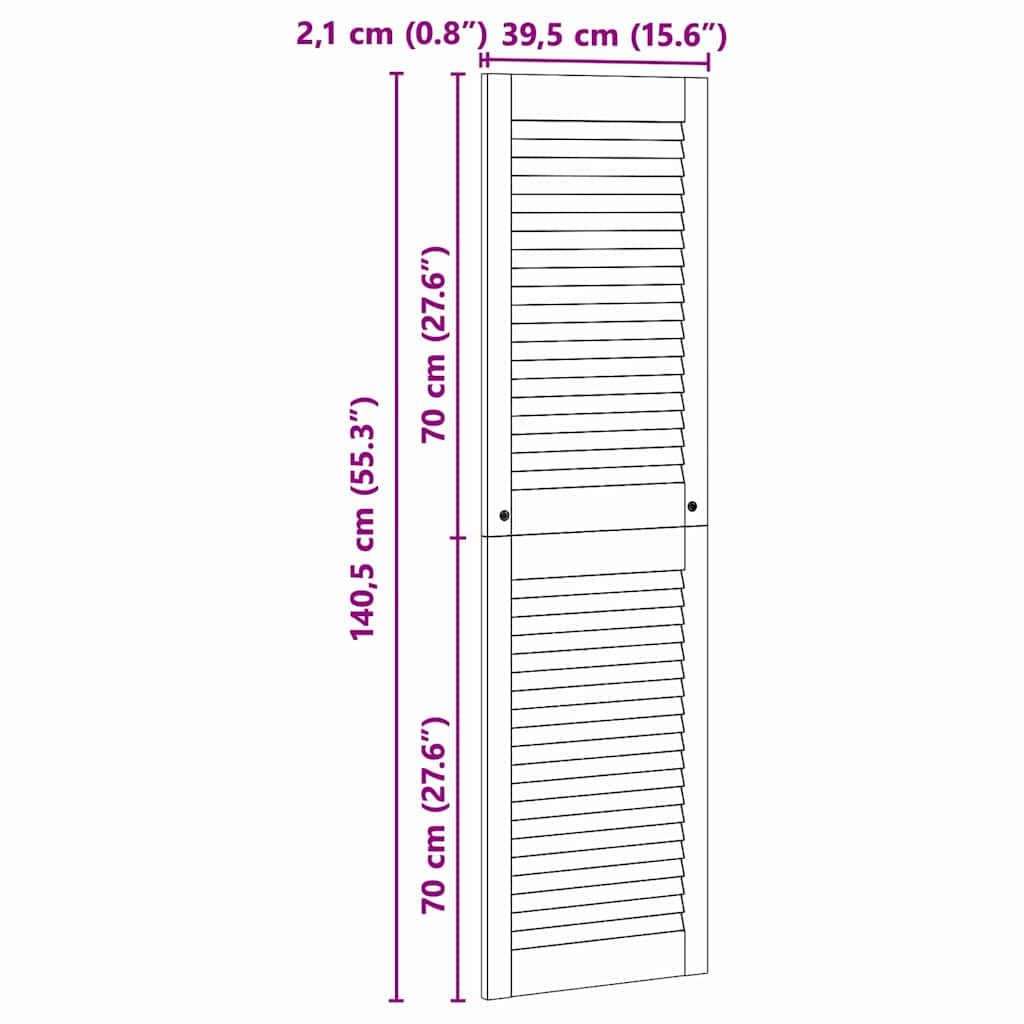 Kastdeuren 2 pcs Bruin 140.5 x 39.5 x 2.1 cm Massief grenenhout
