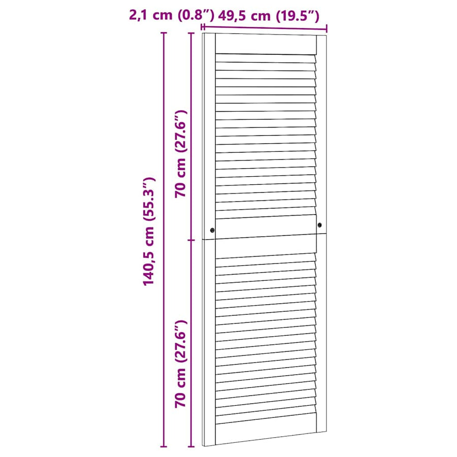 Kastdeur Anders Bruin 140.5 x 49.5 x 2.1 cm Massief grenenhout