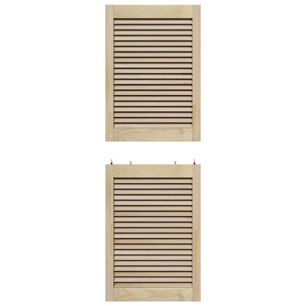 Kastdeuren 2 pcs Bruin 140.5 x 49.5 x 2.1 cm Massief grenenhout