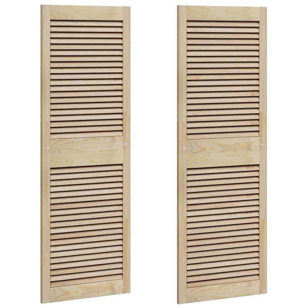 Kastdeuren 2 pcs Bruin 140.5 x 49.5 x 2.1 cm Massief grenenhout