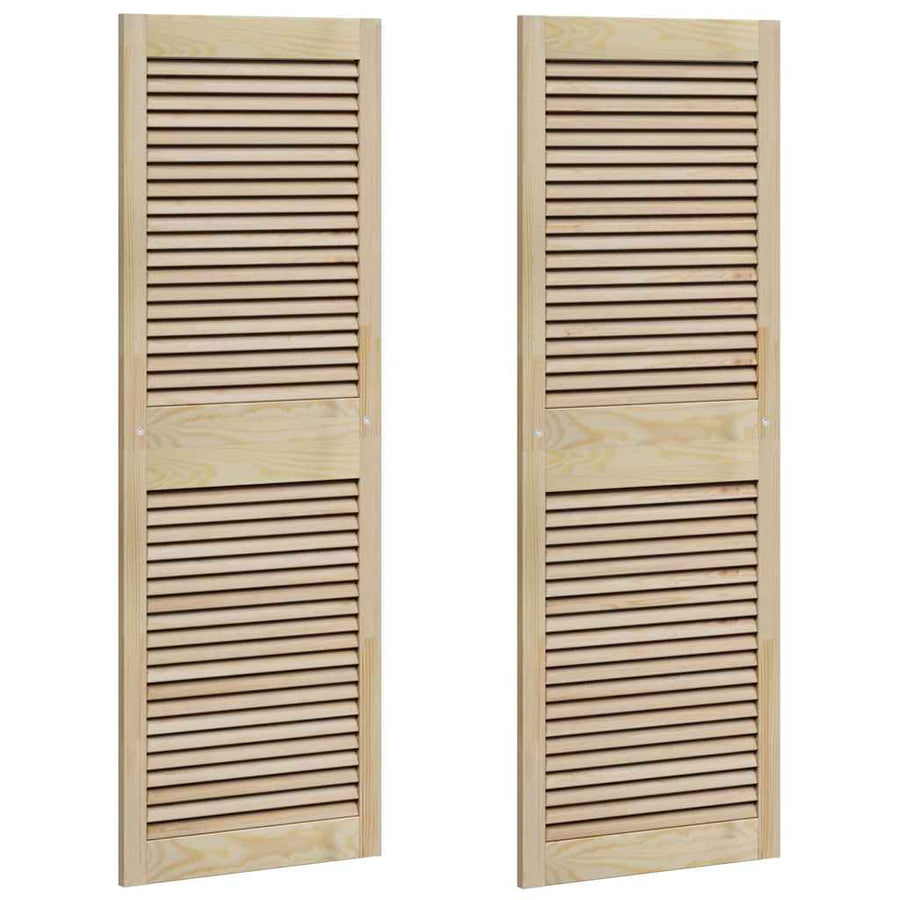 Kastdeuren 2 pcs Bruin 140.5 x 49.5 x 2.1 cm Massief grenenhout